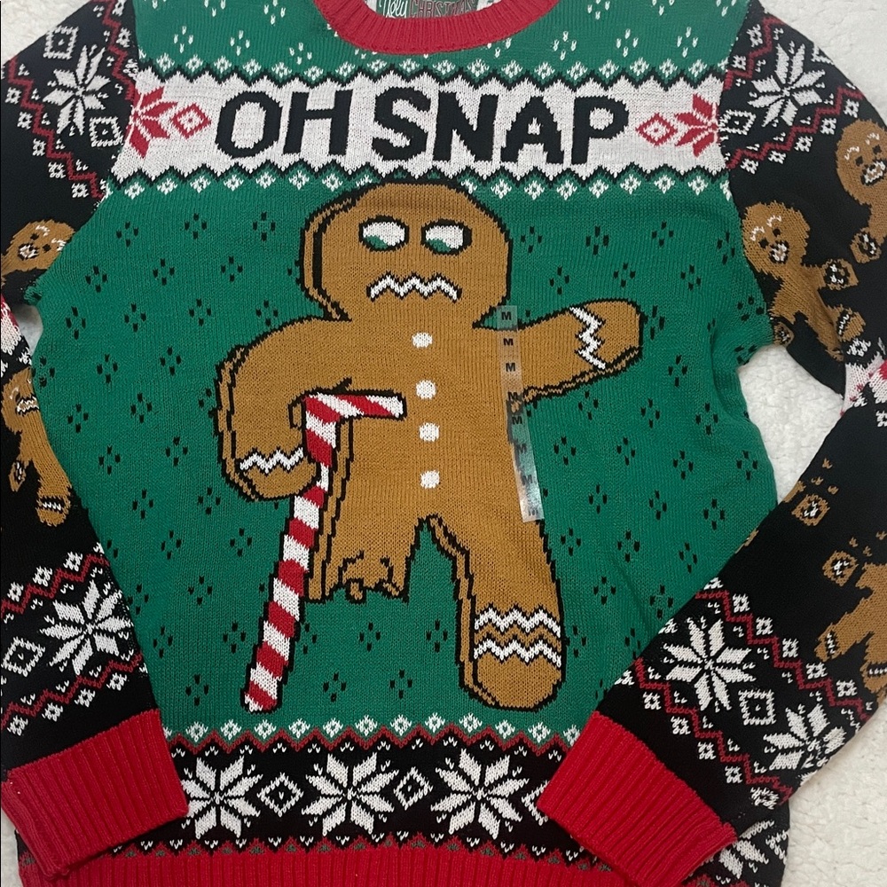 Festive Gingerbread Men Sweater - Ugly Christmas Sweater